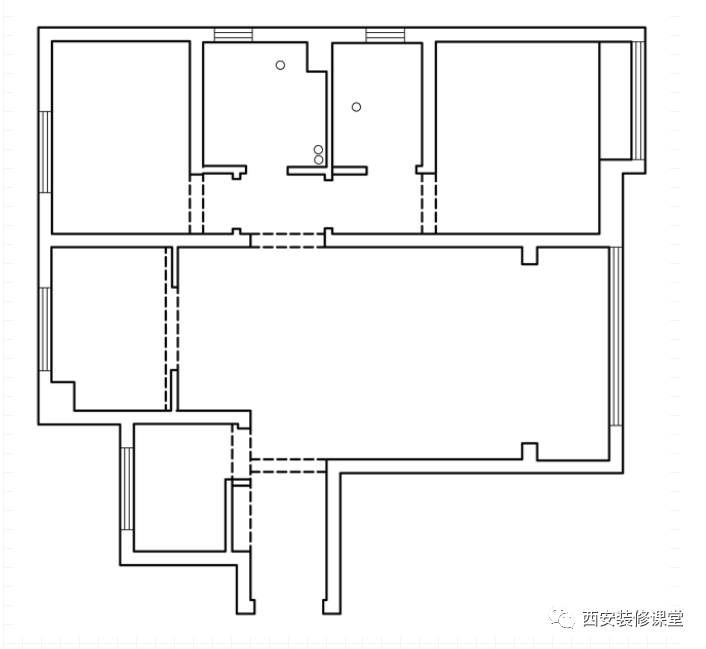 110平小三室,书房通透玻璃门