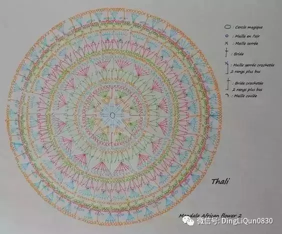 【钩编图解】色彩绚丽的曼陀罗花毯子作品欣赏