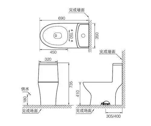 总之,不是305mm就是400mm,这两个尺寸留对了,马桶就很好买了.马桶