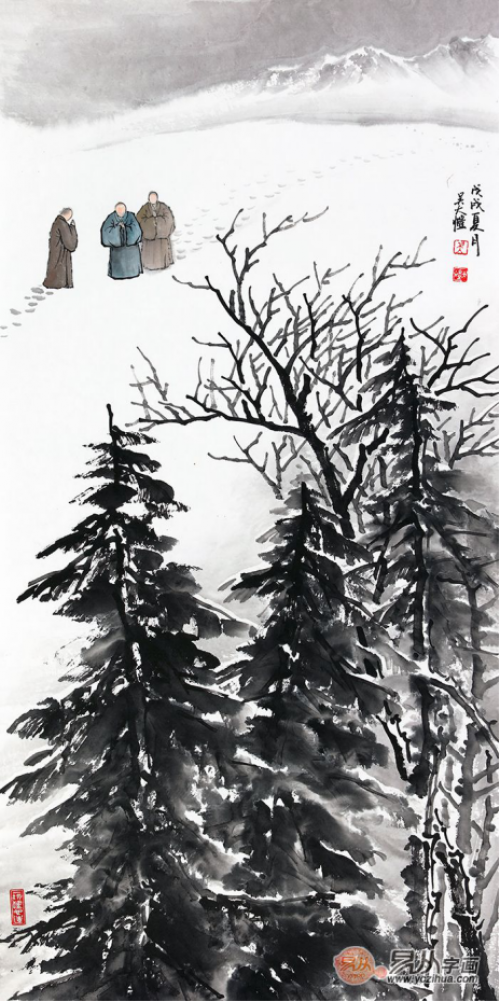 画家吴大恺雪景山水作品欣赏:墨韵淋漓,自然天成