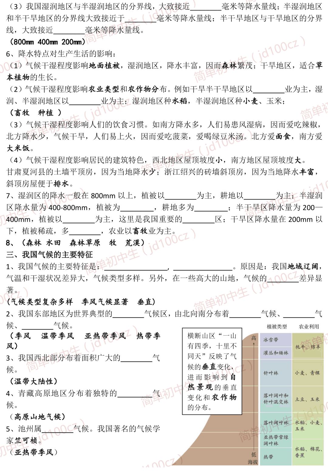 八年级地理上册人口知识点