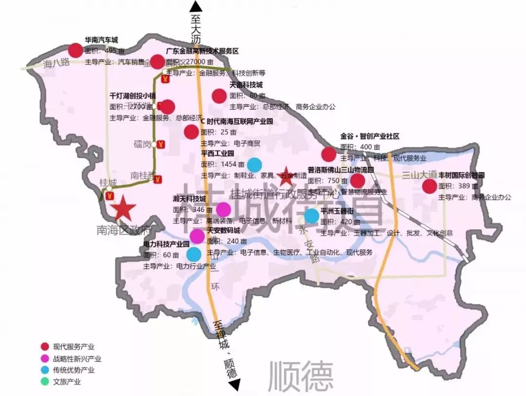 桂城街道产业地图(由集地宝整理)
