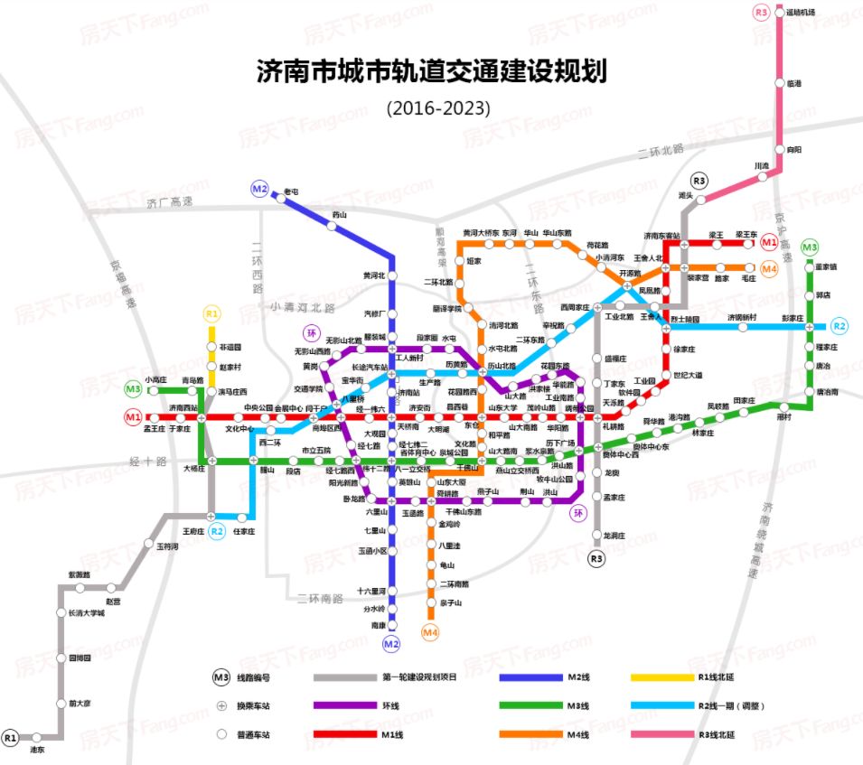 济南市轨道交通规划图