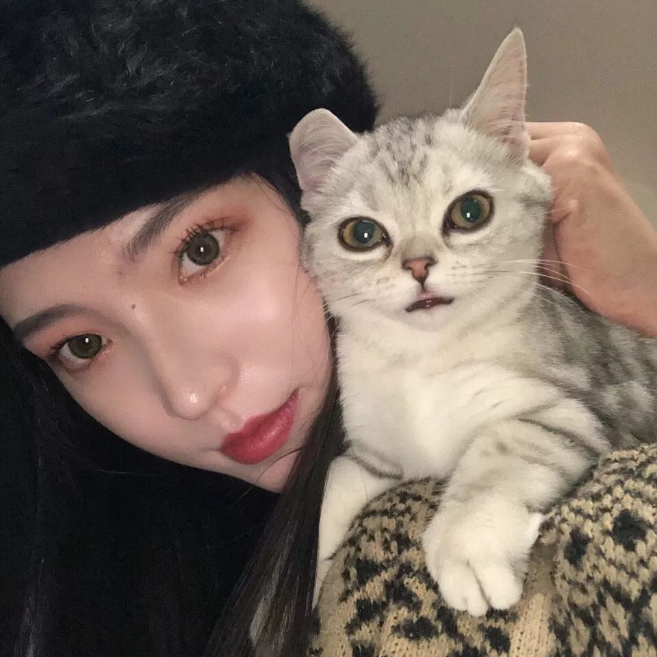 抱猫的少女