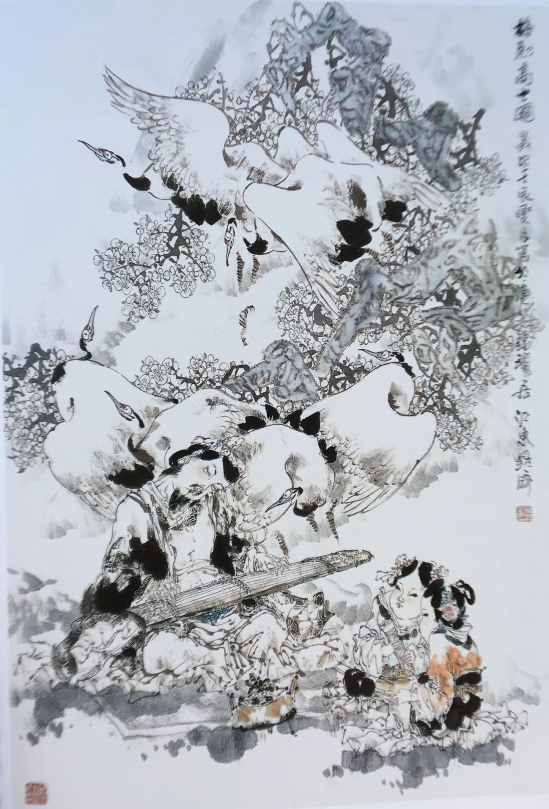 水墨妙趣罗屏中国古典人物画艺术品鉴