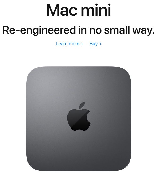 苹果主机 时隔4年后再次更新 ↓↓↓ 从2014年年末之后, mac mini终于