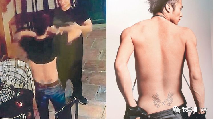 谢霆锋裸露上半身,还清楚可以看到他于2000年跟王菲交往时一起纹身的"