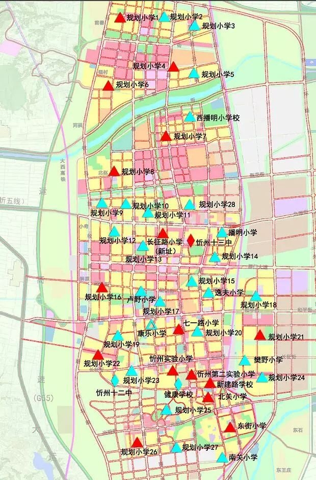 未来十年忻州中心城区中小学这样布局不少地方新建学校