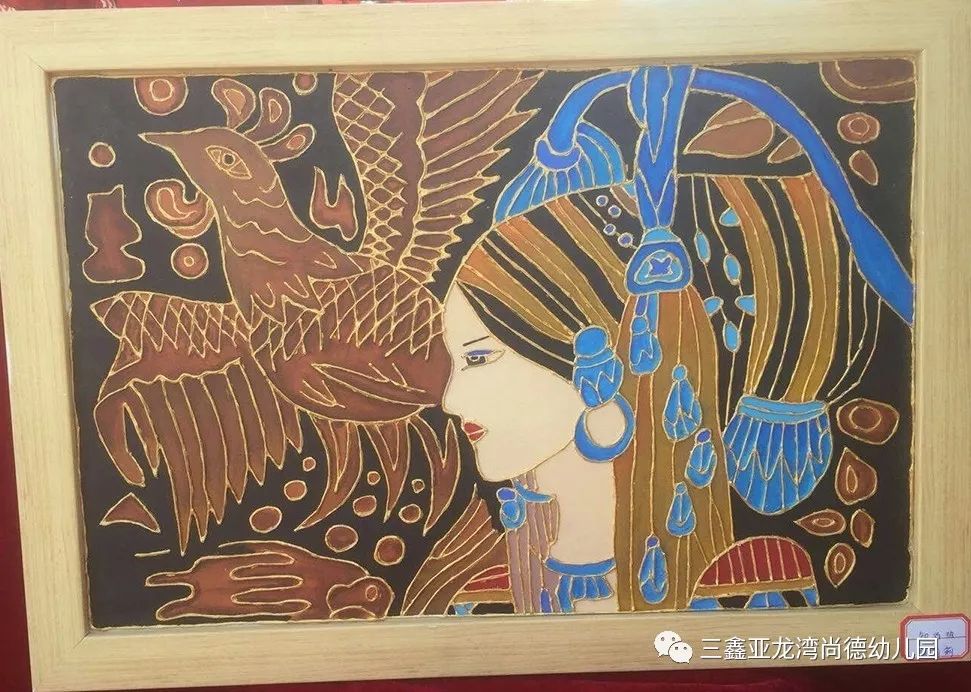 参赛作品内容丰富:有线描画,水粉画,沥粉画,剪纸,毛线贴画,纸卷贴画