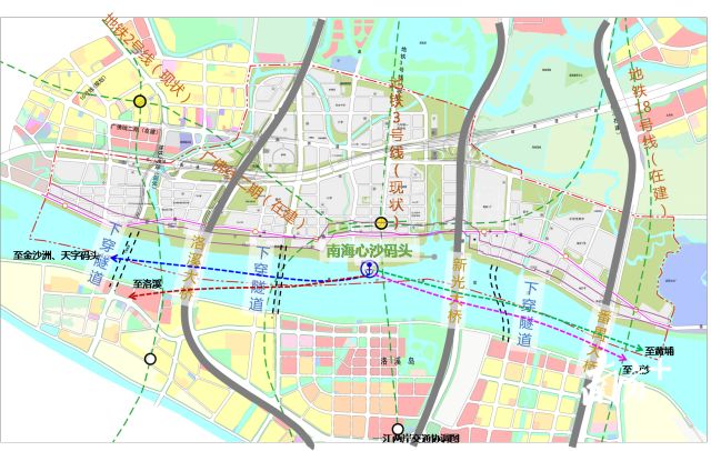 海珠沥滘片区规划定了:2座枢纽 4条地铁 3条过江隧道