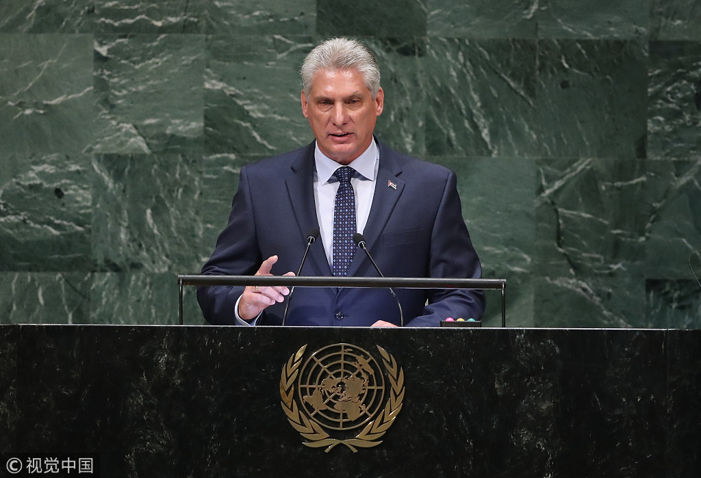 米格尔·迪亚斯-卡内尔在联大呼吁结束对古巴的经济制裁.