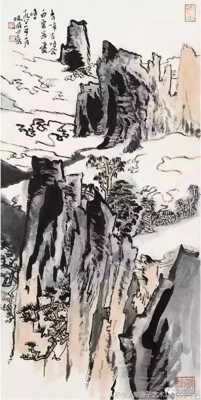 陆俨少的国画山水,意境高深,非常人能所及