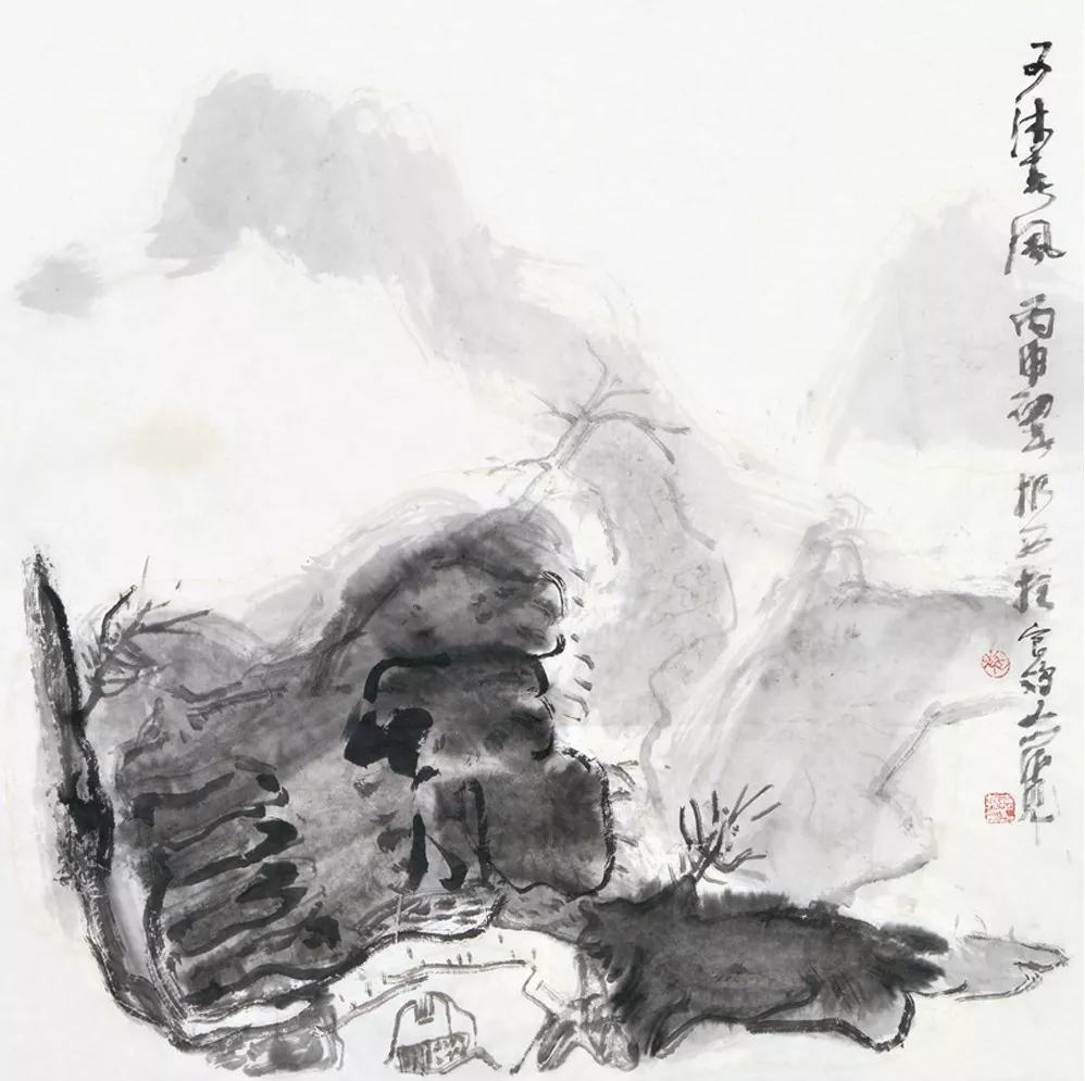 成交价:8500@鹏程万里 04,袁振西:山水,68x68cm,成交价:40000@白子画