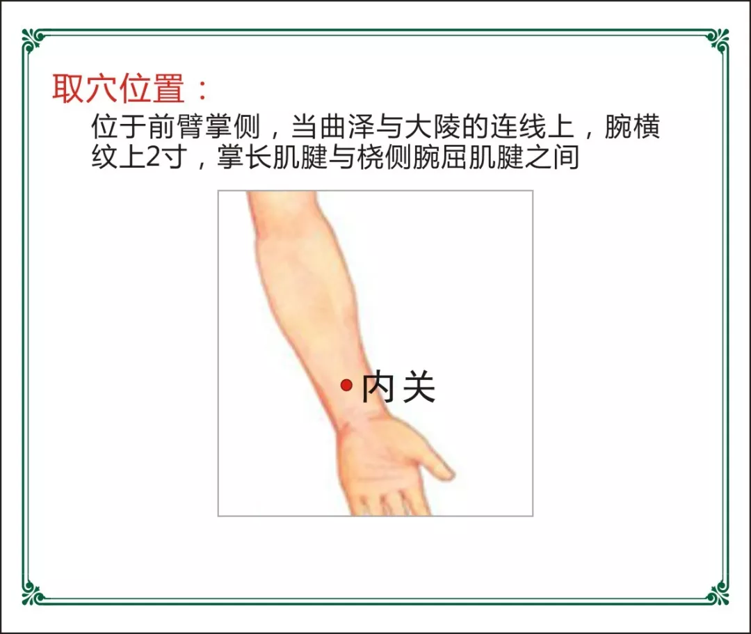 内关穴为手厥阴心包经之络穴,有和胃降逆,理气止痛的作用.