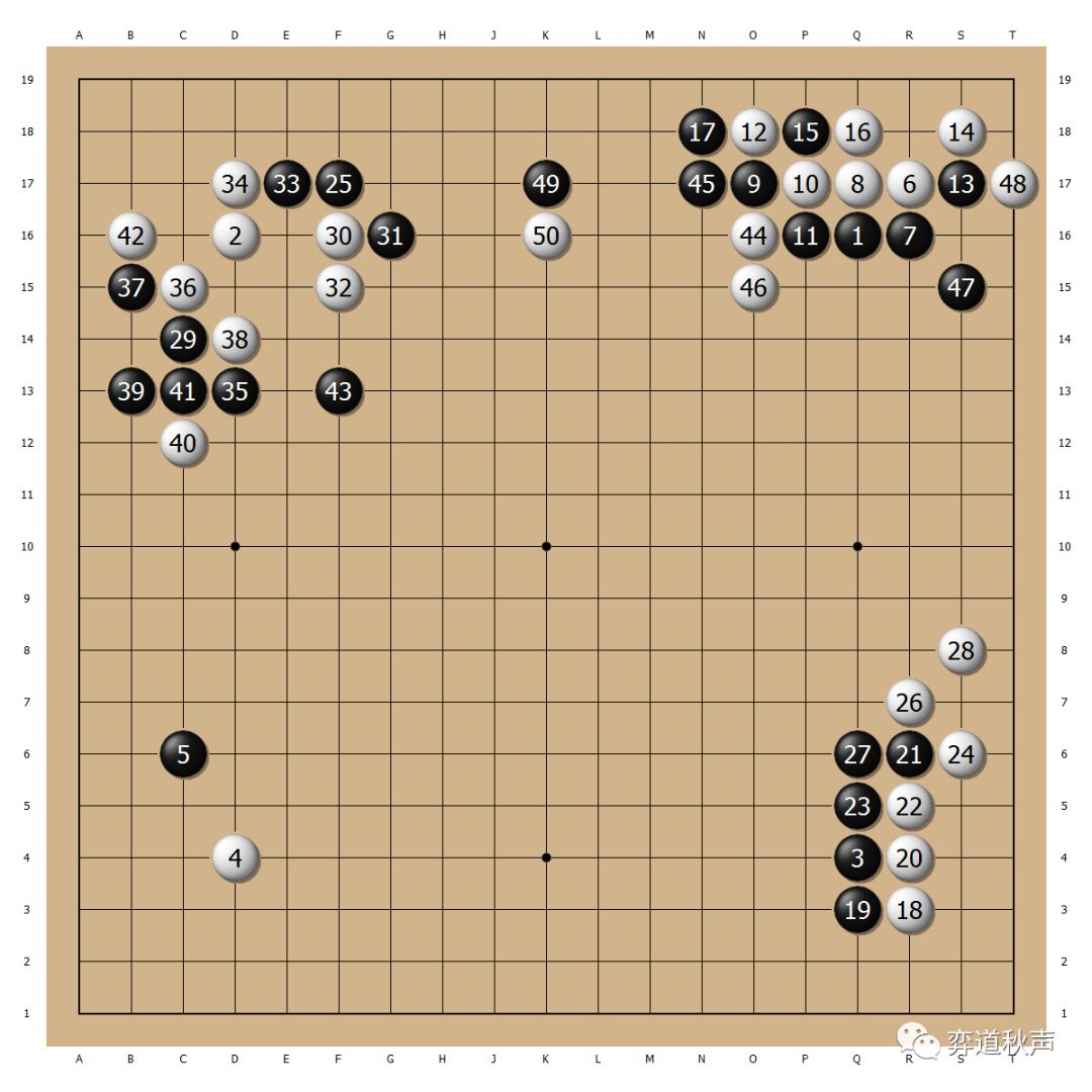 不过被黑29双飞燕,感觉全局白棋行棋过于偏狭. 左