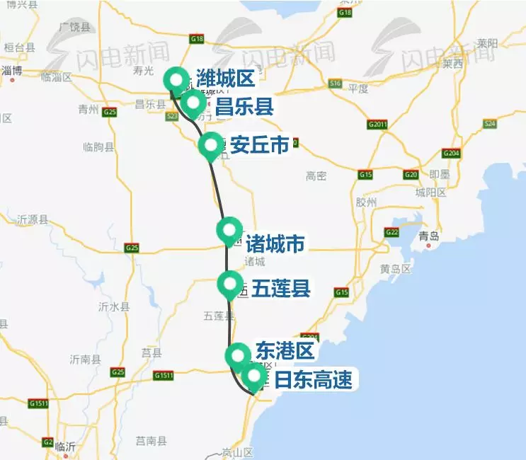 8公里,与已建成通车的潍日高速滨海连接线顺接,起于昌乐县朱刘街道都