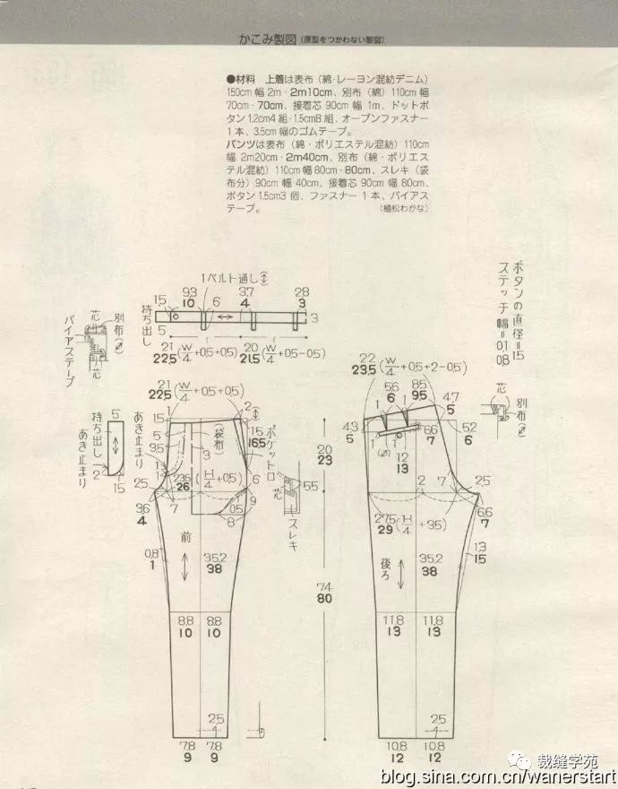 【难得资料】三套男士外套裤子 裁剪图,男士图那么