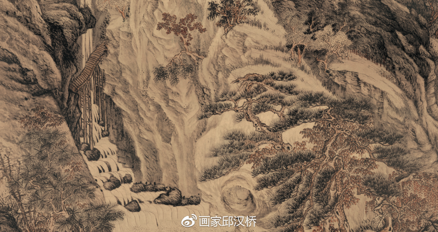 汉桥话画:沈周《庐山高图》描绘庐山风景山水画