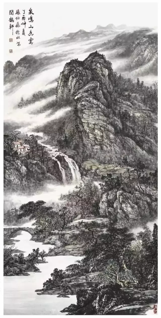 当代新派山水画代表人物之一张仕森的笔下的全景山水