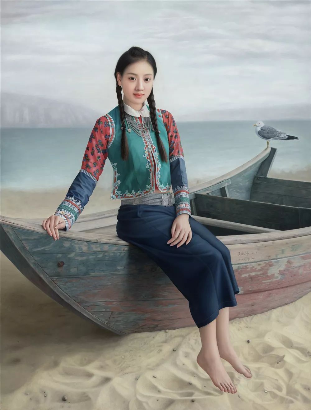 2014年 吴成伟  惠安女系列之静静地守候 170×130cm 布面油画 2014年