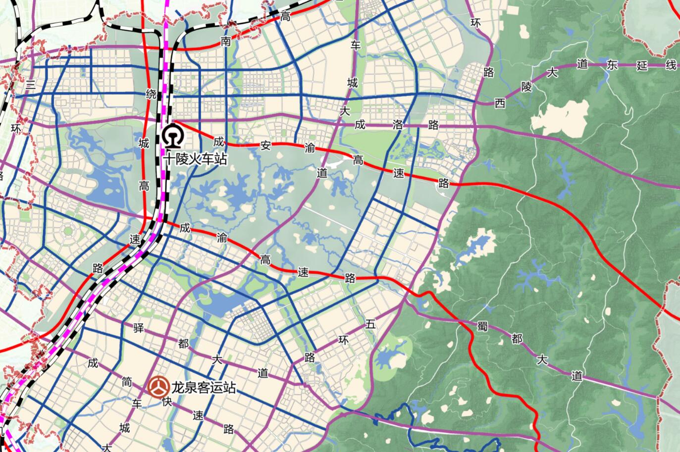成都市龙泉驿区未来的城市之心皇冠湖中心规划图