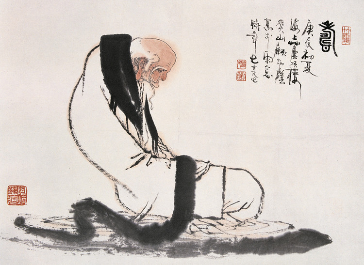 顾炳鑫大师国画工笔人物李白醉酒