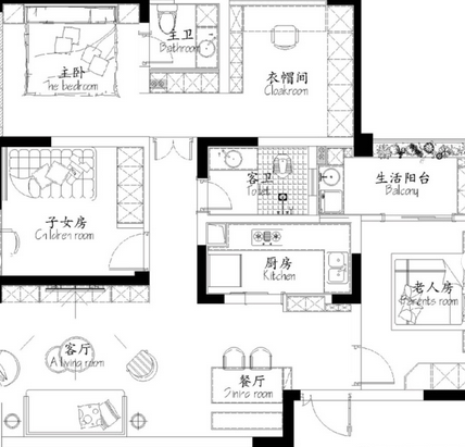 105平米五口之家 粉藍色清爽北歐風 科技 第2張