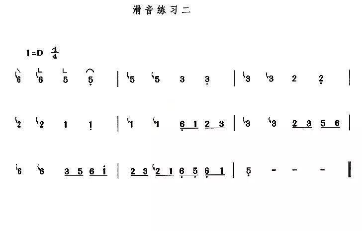 古筝曲谱上滑音和下滑音_古筝上下滑音的符号