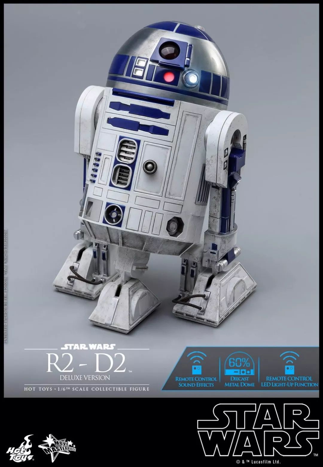 新品预定 hot toys 1/6 mms511 星球大战 r2 d2 机器人超豪华版【带