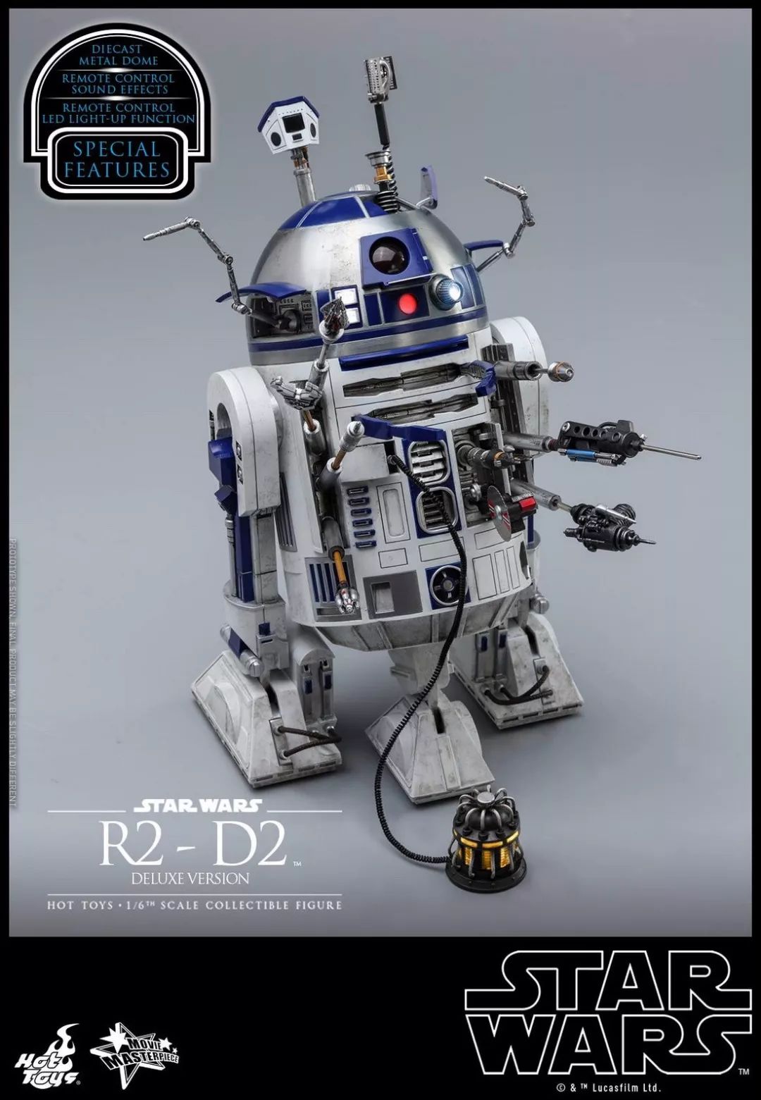 新品预定 hot toys 1/6 mms511 星球大战 - r2 d2 机器人超豪华版【带