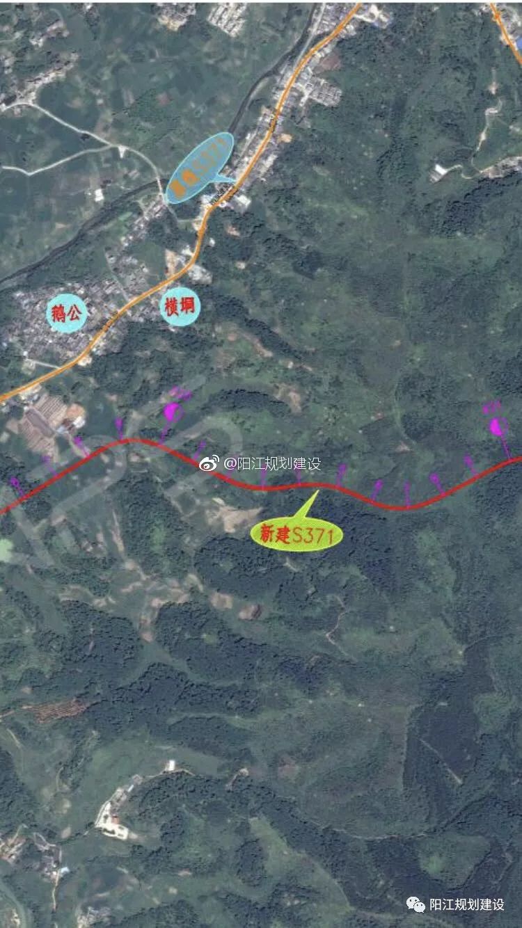 针对现状省道s371线的问题所在 本项目位于阳江市阳春双滘镇,起于s