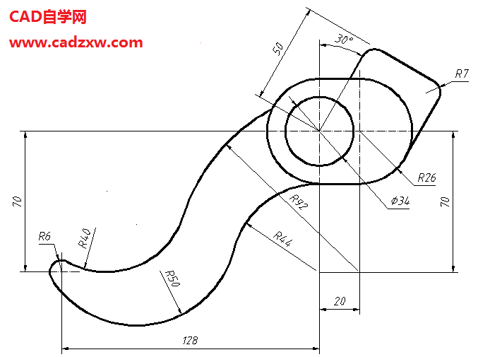 cad二维练习题129详细绘图步骤