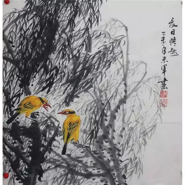 朱军绘画作品欣赏被拍出130万天价的作品《牧羊女》水墨是他的强项