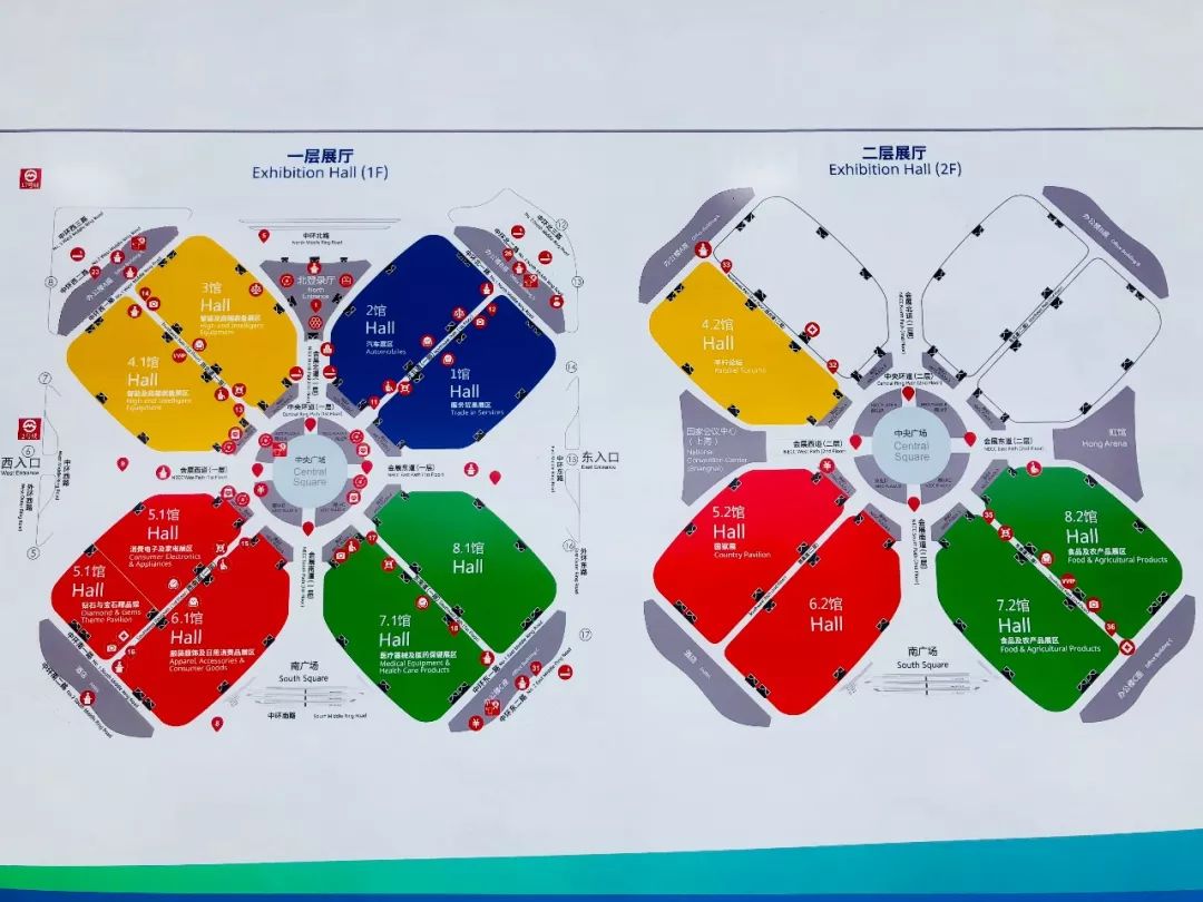 进博会一共分为   个展馆,国家展在5.2馆.