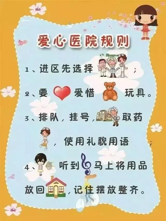 幼儿园活动区进区规则提示图片