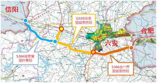 (规划线路图)金寨高铁站至裕安交界公路今日金寨政府网"信息公开"发布