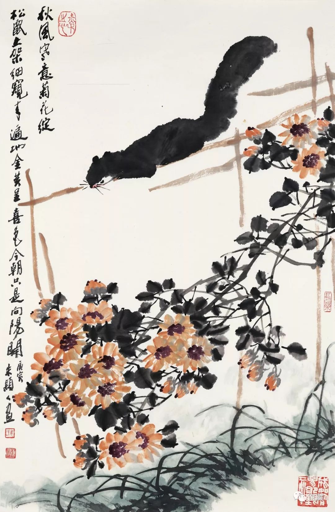 朱颖人《秋风松骨》纸本设色 70x45cm 2010年杜曼华《静观》纸本设色