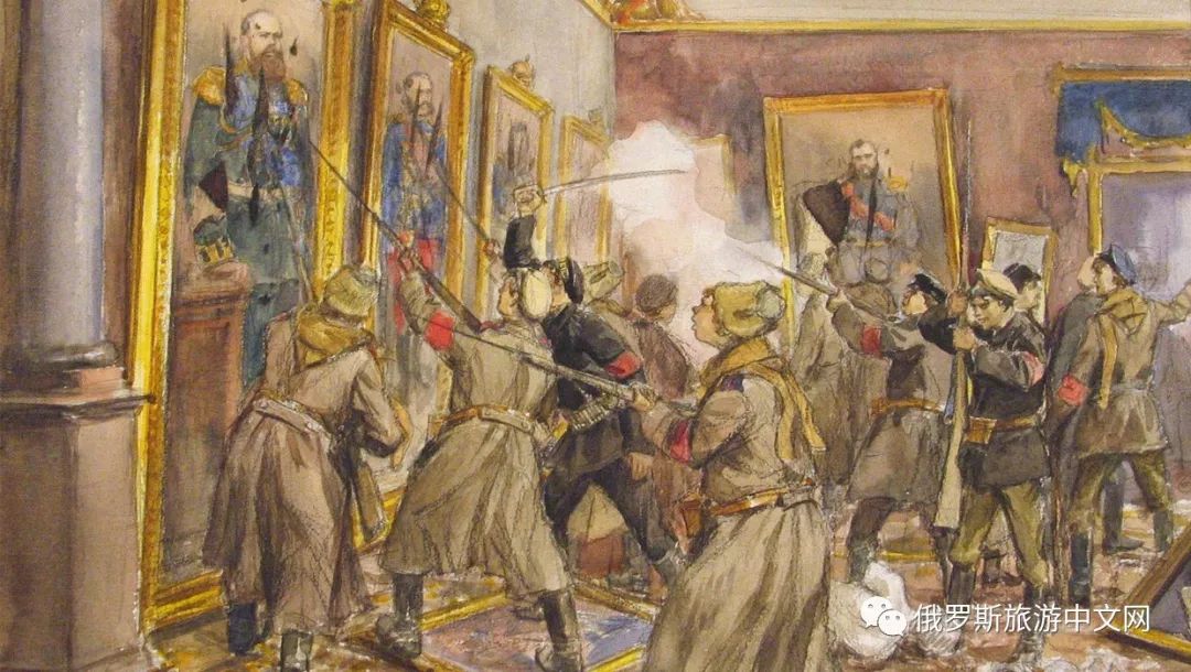 十月革命一声炮响送来了马克思主义也给了冬宫一场浩劫