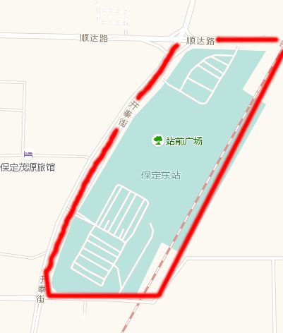 保定东站站前区域示意图.