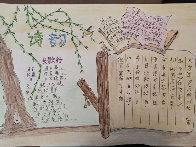 【活动简讯】水唇镇吉龙小学举行古诗文手抄报比赛