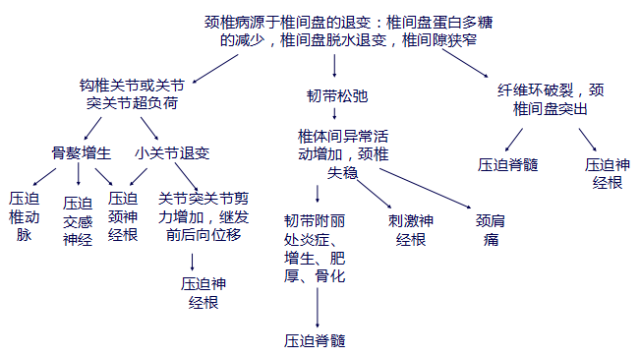 加上颈椎节段的屈伸,侧屈,旋转活动度较大,使微小的退行性变即可产生