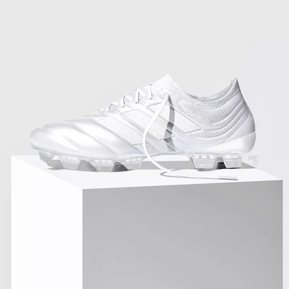 克罗斯上脚全白定制款adidascopa191足球鞋