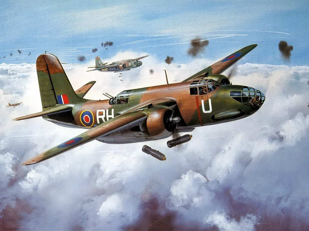 水彩讲述的第二次世界大战中的战斗机故事
