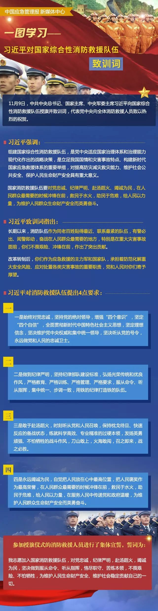 授旗 训词,让全国消防救援人员备受鼓舞