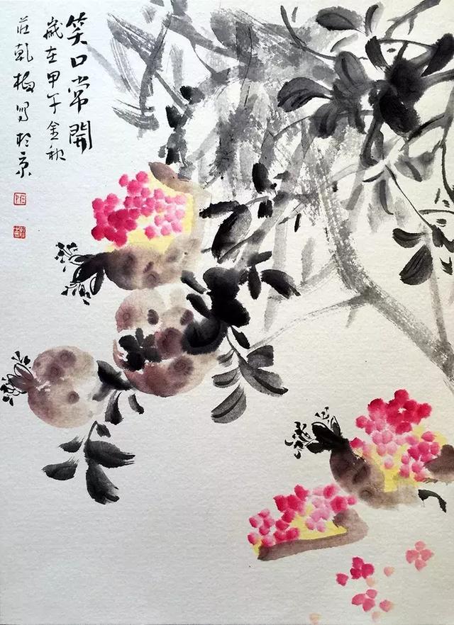 笔意形工著名画家庄乾梅写意花鸟画