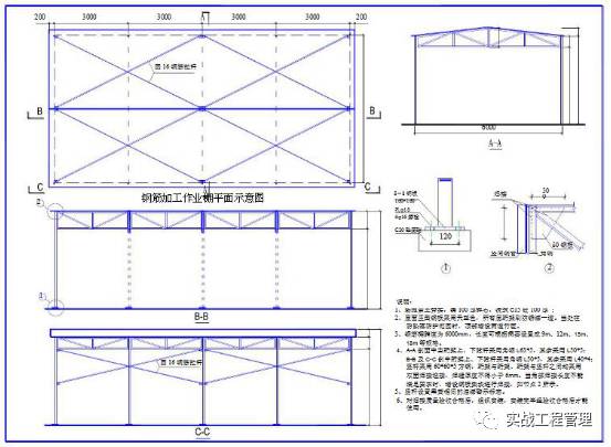 木工作业棚 (水泥库)木工作业棚(水泥库)屋顶做法与钢筋加工作业棚