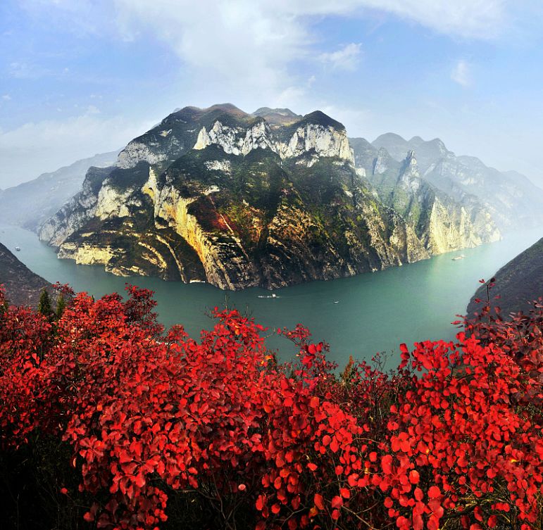 漫山红叶历来是长江三峡冬季著名的景色,巫山地 处三峡腹心,又是三峡