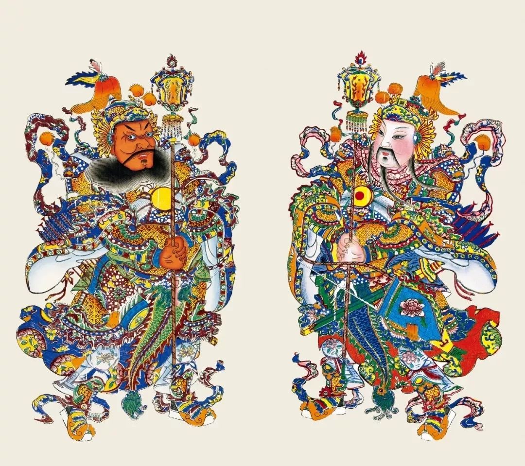 天津杨柳青画社 《门神》 水印木版展览大致分为三个板块:1,古代木刻