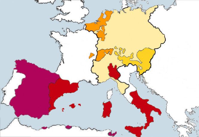 西班牙,奥地利,那不勒斯,西西里和撒丁岛,1519年,他当选神圣罗马帝国