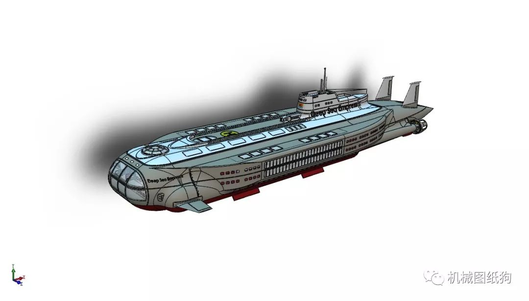 【海洋船舶】deep sea empress深海潜艇3d模型图纸 solidworks设计